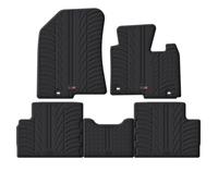 TRAVALL Rubber Car Mats (set of 4) compatible with Kia Carens (2013-Current) Heavy Duty Floor Mats Moulded Premium Mats Easy Clean Black with Clips - Anti Slip All-Weather Protection