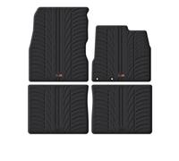 TRAVALL Rubber Car Mats (set of 4) compatible with Nissan Note (2012-2020) Heavy Duty Floor Mats Moulded Premium Mats Easy Clean Black with Clips - Anti Slip All-Weather Protection