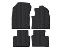 TRAVALL Rubber Car Mats (set of 4) compatible with NISSAN QASHQAI (2021-Current) Heavy Duty Floor Mats Moulded Premium Mats Easy Clean Black with Clips - Anti Slip All-Weather Protection