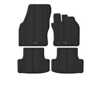 TRAVALL Rubber Car Mats (set of 4) compatible with Skoda Karoq (2017-Current) Heavy Duty Floor Mats Moulded Premium Mats Easy Clean Black with Clips - Anti Slip All-Weather Protection