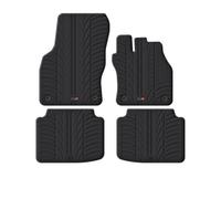 TRAVALL Rubber Car Mats (set of 4) compatible with Skoda Superb Estate and Hatch (2015-2023) Heavy Duty Floor Mats Moulded Premium Mats Easy Clean Black with Clips - Anti Slip All-Weather Protection