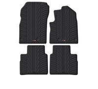 TRAVALL Rubber Floor Mats compatible with Nissan X-Trail (2022-) (4PCS+FIX) Premium Mats Easy Clean Black with Clips - Anti Slip All-Weather Protection