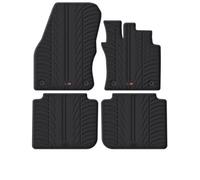 Travall Vw Tiguan Allspace (2020-2024) Rubber Car Mats Waterproof Raised Edge Tailored Fit Heavy-Duty Accessories With Clips
