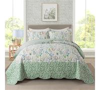 Travan - 3 Piece Floral Quilted Duvet Cover Set Super King Size, Ultra Soft & Fade Resistant for All Seasons, 120"x120"