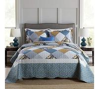 Travan 3-Piece King Bedspread Quilt Sets Patchwork Floral Oversized Reversible Soft Quilted Bedding Coverlet Set for All Seasons, King Size