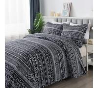 Travan 3-Piece Queen Quilt Set Striped Pattern Microfiber Soft Lightweight Bedding Set with Shams for All Season, Black Strips, Queen Size