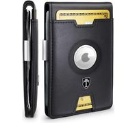TRAVANDO AirTag Wallet with Money Clip, Card Holder, RFID Blocking Bifold Gifts for Men, Black & Black, Minimalist
