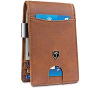 TRAVANDO Money Clip Wallet"RIO" - Mens Wallet slim Front Pocket RFID Blocking Card Holder Minimalist Mini Bifold Gift Box (Light Brown)
