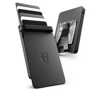 TRAVANDO SLYDE Aluminum Card Holder - RFID Blocking Wallet for Men with Money Clip - Up to 6 Cards - RFID Mens Wallet, Black, 5-6 Cards, Cardholder with Money Clip