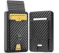 TRAVANDO Swype Slim Wallet for Men with Money Clip Metal RFID Blocking Mens Wallet Front, Carbon, Money Pocket