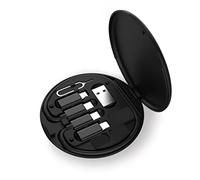 Trave Data Transfer Tool, Multi-Type Phone Micro USB Type C Adapter Cable Conversion Head Set Portable Mobile Phone Holder with Storage Box Compatible with Android IOS Laptop Device