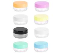 Travel 8 Pcs Pots for Toiletries, Travel Bottles, 10ML Small Plastic Cream Sample Containers with Lids, Loose Powder Cosmetic Mini Containers, Tubs Empty Jars