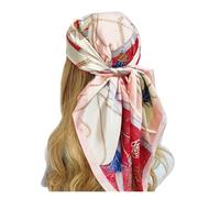 Travel 90X90CM Bandannas Silk Scarves Four Seasons Beach Sunscreen Shawls Print Square Kerchief for Daily Wear, Parties or Decoration(05)