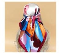 Travel 90X90CM Bandannas Silk Scarves Four Seasons Beach Sunscreen Shawls Print Square Kerchief for Daily Wear, Parties or Decoration(48)