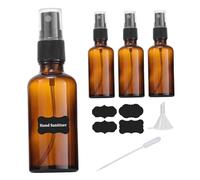 Travel Accessories, Amber Glass Spray Bottles Refillable Small Empty Fine Mist Spray Bottle 50Ml with Funnel Dropper for Travel Essential Oils 4Pcs