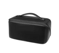 Travel Accessories Wash Bag Travel Cosmetic Bag Portable Cosmetic Bag Women's Open Flat Cosmetic Box Storage Bagb Beauty Storage Bag(Black)