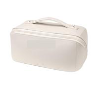 Travel Accessories Wash Bag Travel Cosmetic Bag Portable Cosmetic Bag Women's Open Flat Cosmetic Box Storage Bagb Beauty Storage Bag(White)