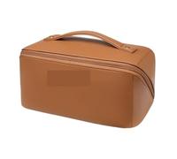 Travel Accessories Wash Bag Travel Cosmetic Bag Portable Cosmetic Bag Women's Open Flat Cosmetic Box Storage Bagb Beauty Storage Bag(Bruin)