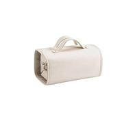 Travel Accessories Wash Bag Travel Makeup Bag Portable Cosmetic Storage Bag with Compartments and Handle Beauty Storage Bag(White)