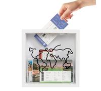 Travel Adventure Archive Memory Box Shadow Box Wooden Large Travel | Creative Display Cases with Slot on Top Keepsakes Storage Box with World Map for Travel Tickets Stubs 30x30x4.5cm