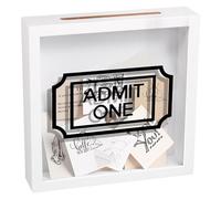 Travel Adventure Archive Shadow Box, 8 Inch Adventure Archive Travel Memory Keepsake Top Loading Shadow Boxes Ticket Memory Box Frame for Ticket Photo Postcard Movie Stubs Collection (1Pc Letter)