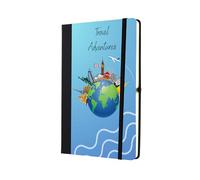 'Travel Adventures' A5 Lined Paper Scrapbook - Travel Writing Idea for Friends and Family (note-ds23-travadvent)