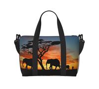 Travel African Elephant 1 Print Duffel Bag for Men Women,Lightweight Waterproof Tote Bags with Zipper,Trendy Crossbody Bag