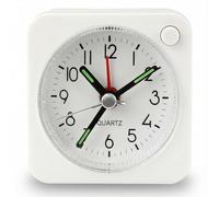 Travel Alarm Clock Ultra Small with Snooze & Nightlight Function Battery Operated Super Silent Non-Ticking Easy to Setup Large Display for Heavy Sleepers glow in the dark(Battery not included)