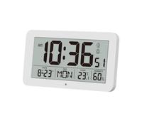 Travel Alarm Clock with Dual Alarm, Auto Dimming Backlight, Temperature & Humidity Display, Snooze, Daylight Saving Time, Folding Battery Digital Clock(White)