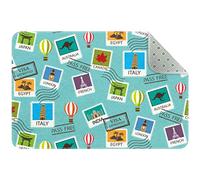 Travel Around The World Stamps Area Rug Rugs Non-Slip Floor Mat Doormats for Living Room Bedroom Girls Boys Kids Room Dorm Nursery 35 x 24 inches