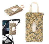 Travel Baby Wipes Case, Refillable Waterproof Wet Wipe Dispenser and Diaper Pouch, Floral Pattern