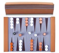 Travel Backgammon, Back Gammon Game Made of Solid Wood, Classic Board Game for Families, Travel and Strategy Lovers, Portable and Durable, Folding Style
