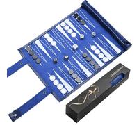 Travel Backgammon, Portable and Durable (Royal Blue)