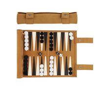 Travel Backgammon Set, Roll Up Backgammon Set with Traditional Tan Design, 15 Inch Portable Quality Backgammon Sets, Tactical Board Game Ideas, Two Versus Puzzle Game
