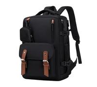 Travel Backpack | Expandable Extra Laptop Backpack, Personalized Items Luggage School Work Bookbag for Men Women Hiking Girls College Boys Computer Airplane, Black Brown, se beskrivning, Unisex