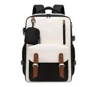 Travel Backpack | Expandable Extra Laptop Backpack, Personalized Items Luggage School Work Bookbag for Men Women Hiking Girls College Boys Computer Airplane, Black and White, se beskrivning, Unisex