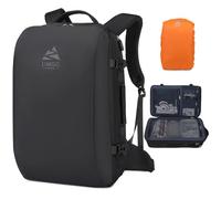 Travel Backpack for Men 35L, Underseat Cabin Bag Carry On Backpack with Rain Cover, 17inch Travel Laptop Backpack with USB Charging Port, Extra Large Hand Luggage Bag Weekender Daypack, Black