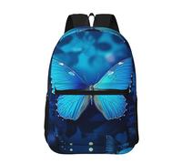 Travel Backpack for Women Men 17inch Waterproof Carry On Backpack blue beautful butterfly Laptop Backpacks