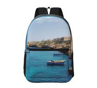 Travel Backpack for Women Men 17inch Waterproof Carry On Backpack Coastal of Malta Laptop Backpacks