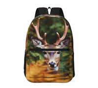 Travel Backpack for Women Men 17inch Waterproof Carry On Backpack Deer Among Thick Leaves Laptop Backpacks
