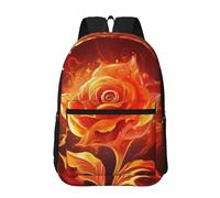 Travel Backpack for Women Men 17inch Waterproof Carry On Backpack Flame rose Laptop Backpacks