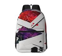 Travel Backpack for Women Men 17inch Waterproof Carry On Backpack Polygonal playing cards Laptop Backpacks