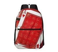 Travel Backpack for Women Men 17inch Waterproof Carry On Backpack Red Background Playing Cards Laptop Backpacks