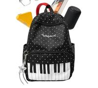 Travel Backpack | Large Piano Print Backpack | Travel Backpack for Students, College, Laptop, Everyday Airplane, Hiking, Black, Patrz opis, Unisex