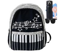 Travel Backpack Piano Print Large Capacity Laptop Luggage School Bag | Spacious Large Capacity Travel Backpack Features Artistic Piano Key Print Ideal Laptop School Work Bookbag Needs