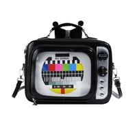 Travel -Backpack -TV Shoulder Bag, Retro TV Shoulder Bag 2025 Spring New | Dutch Packages with Large Capacity, Multifunctional Travel Material for Women, Girls, Girls, Black, Consulte la descripción