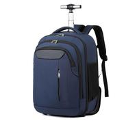 Travel Backpack with Wheels for Men Women, 18inch Wheeled Backpack Laptop Trolley Bag on Wheel Large Waterproof Rolling Rucksack on Wheels Carry on Luggage Bag Durable Suitcase College bags (Blue)