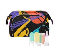 Travel Bag 1970s Disco Retro Grunge Graffiti Waterproof Cosmetic Bag For Purse Women's Coin Change Purse for Large Cosmetic, 1970S disco retro grunge graffiti35, 10.2" x 5.9" x 6.7", Art Deco