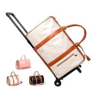Travel Bag, 2 in 1 Foldable Waterproof Large Capacity PU Leather Duffle Bag with Toiletry Pocket