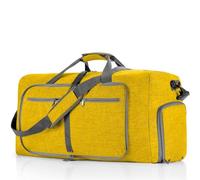 Travel Bag 2PCS Large Capacity Travel Duffel Bag 85L Shoulder Sports Bag Women Oxford Foldable Big Travel Bag Men Fitness Luggage Bag for Weekender Overnight Sports Gym(Yellow)